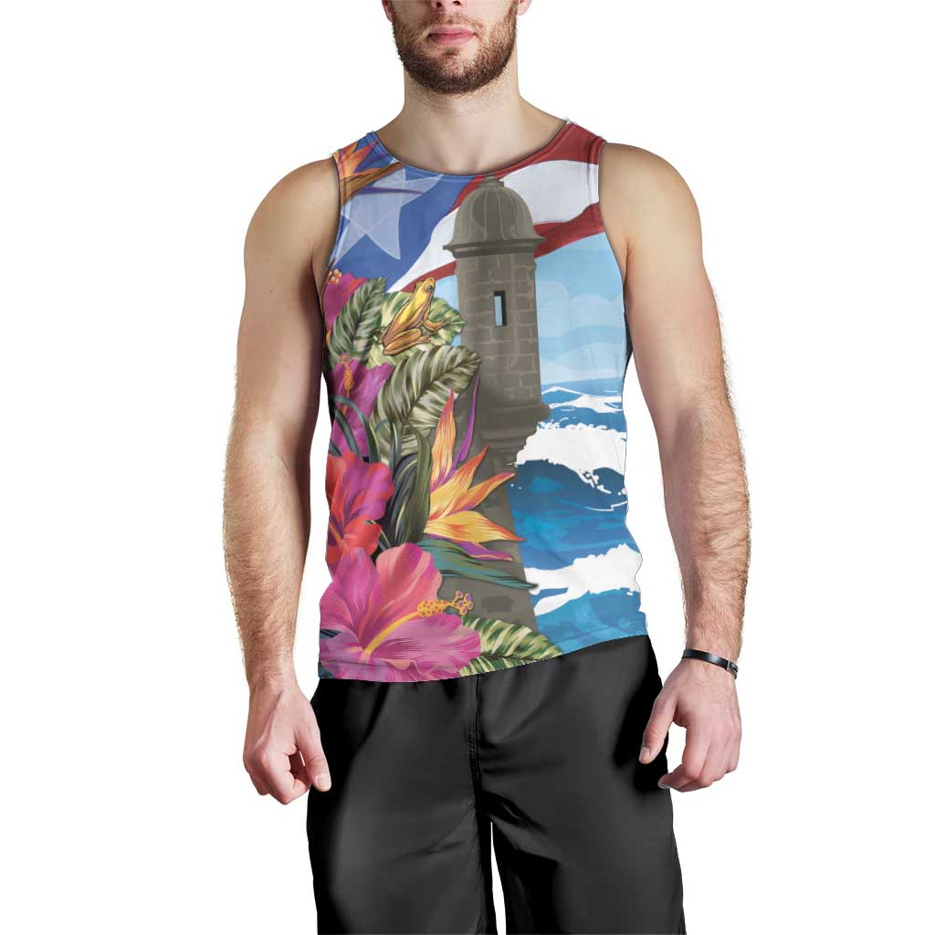 Puerto Rico El Morro Men Tank Top Boriken Seascape - Wonder Print Shop