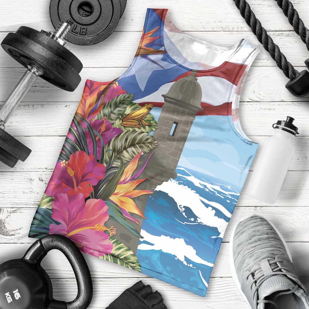 Puerto Rico El Morro Men Tank Top Boriken Seascape - Wonder Print Shop