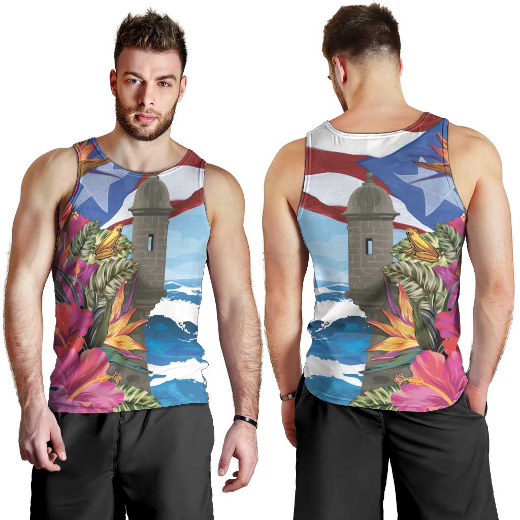 Puerto Rico El Morro Men Tank Top Boriken Seascape - Wonder Print Shop