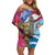 Puerto Rico El Morro Off Shoulder Short Dress Boriken Seascape - Wonder Print Shop