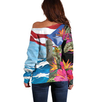 Puerto Rico El Morro Off Shoulder Sweater Boriken Seascape - Wonder Print Shop