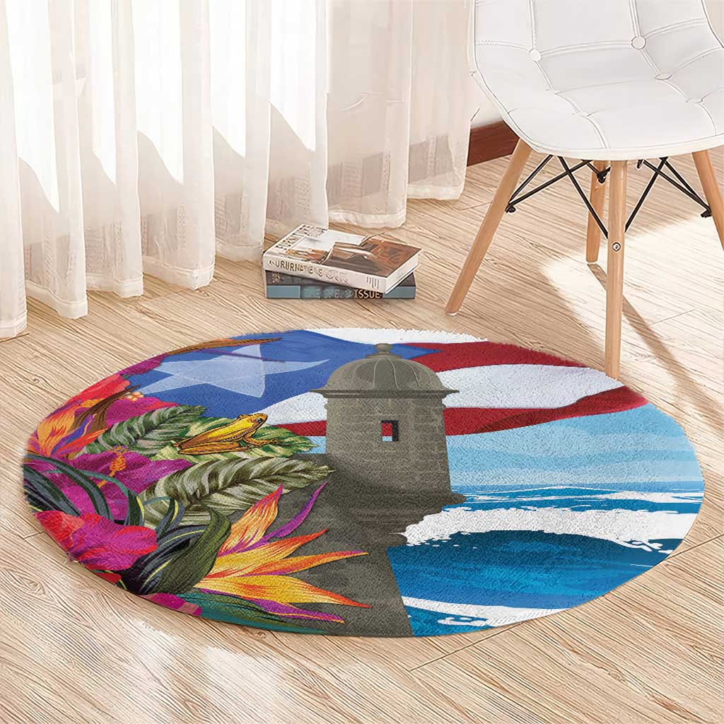 Puerto Rico El Morro Round Carpet Boriken Seascape - Wonder Print Shop