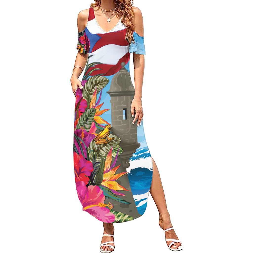 Puerto Rico El Morro Summer Maxi Dress Boriken Seascape - Wonder Print Shop