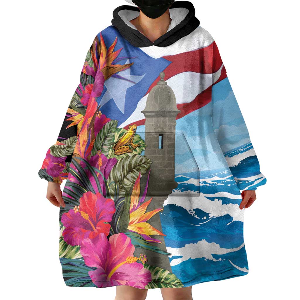 Puerto Rico El Morro Wearable Blanket Hoodie Boriken Seascape - Wonder Print Shop