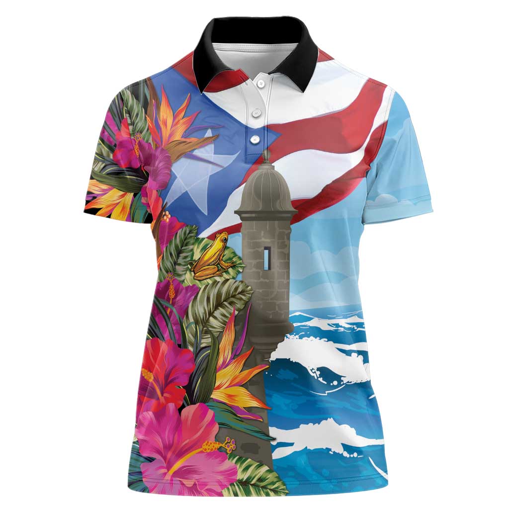 Puerto Rico El Morro Women Polo Shirt Boriken Seascape - Wonder Print Shop