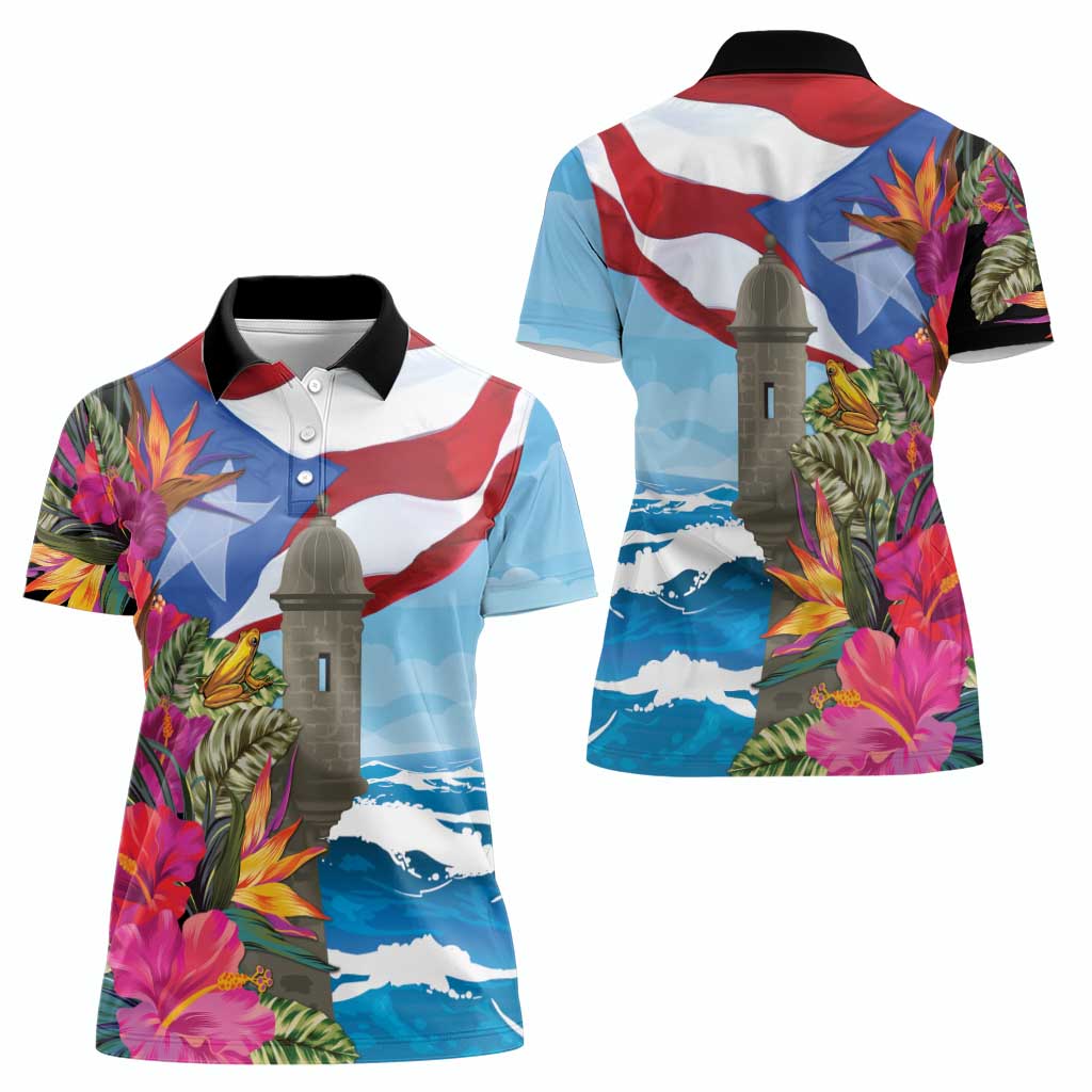Puerto Rico El Morro Women Polo Shirt Boriken Seascape - Wonder Print Shop