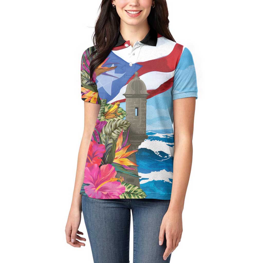 Puerto Rico El Morro Women Polo Shirt Boriken Seascape - Wonder Print Shop