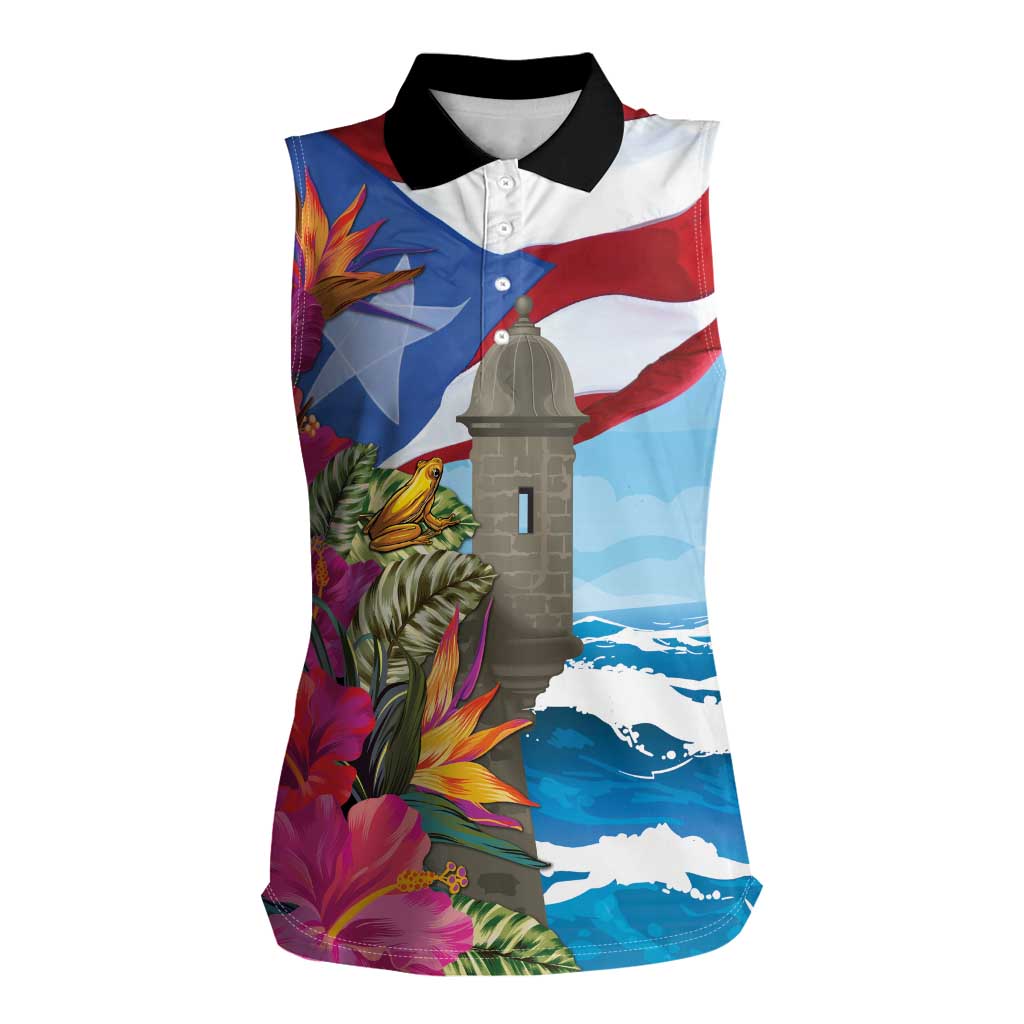 Puerto Rico El Morro Women Sleeveless Polo Shirt Boriken Seascape - Wonder Print Shop