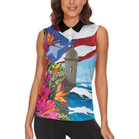 Puerto Rico El Morro Women Sleeveless Polo Shirt Boriken Seascape - Wonder Print Shop