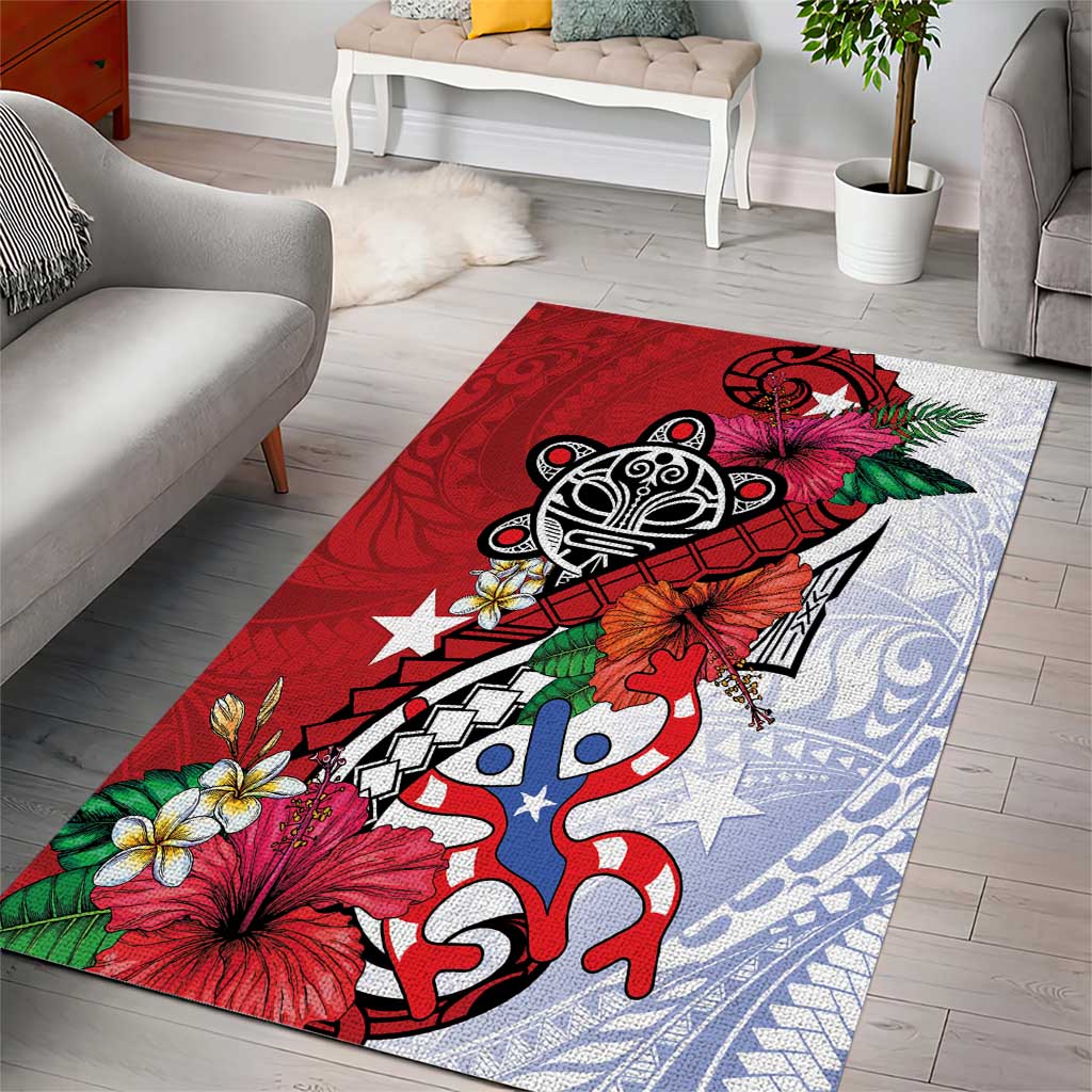Puerto Rico Boricua Area Rug Taino - Polynesia Tribal Mix - Wonder Print Shop