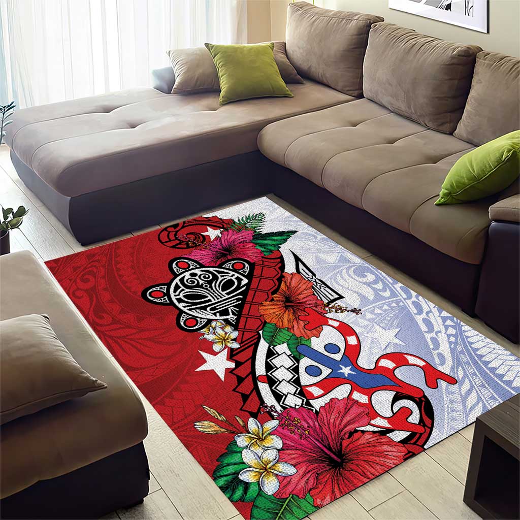 Puerto Rico Boricua Area Rug Taino - Polynesia Tribal Mix - Wonder Print Shop
