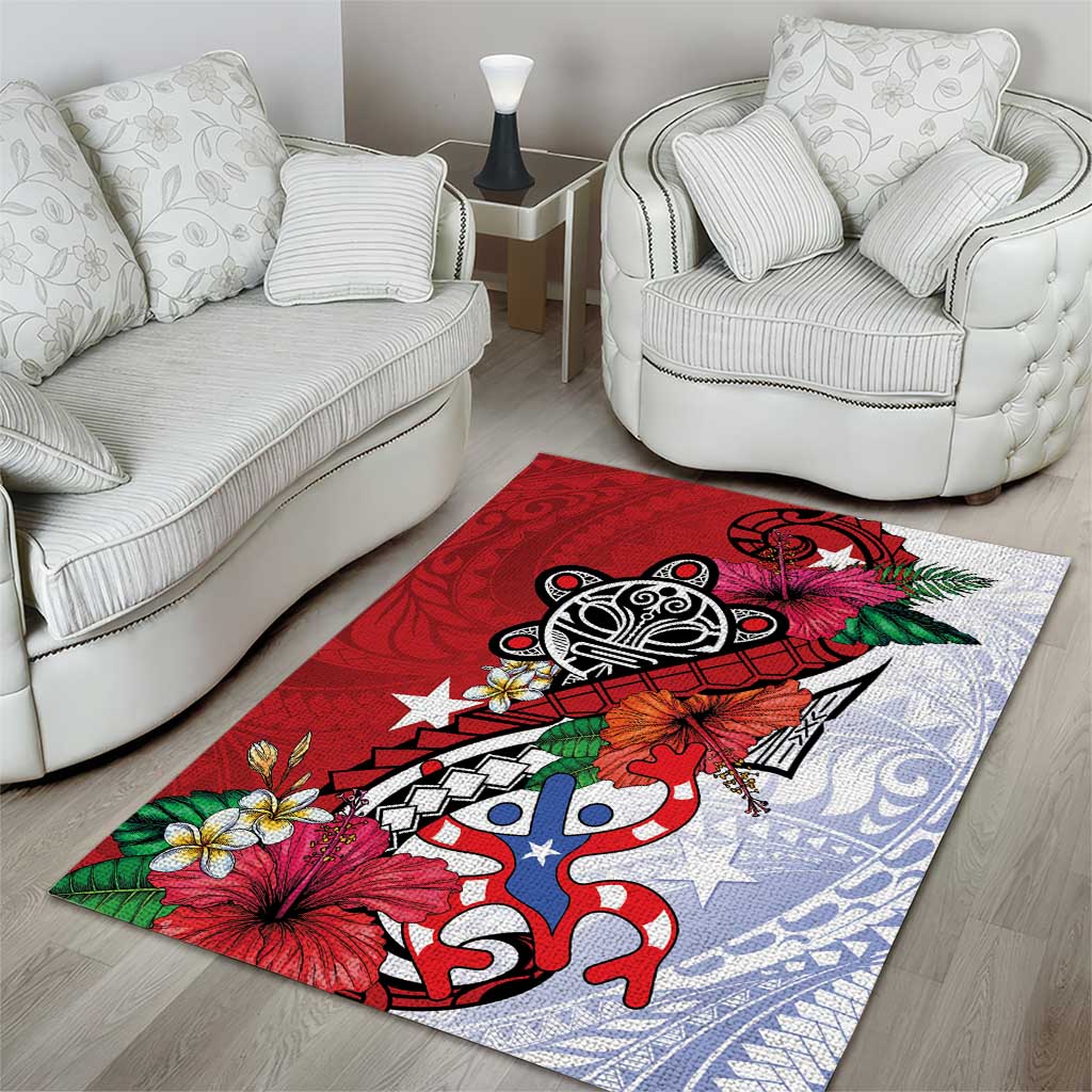 Puerto Rico Boricua Area Rug Taino - Polynesia Tribal Mix - Wonder Print Shop