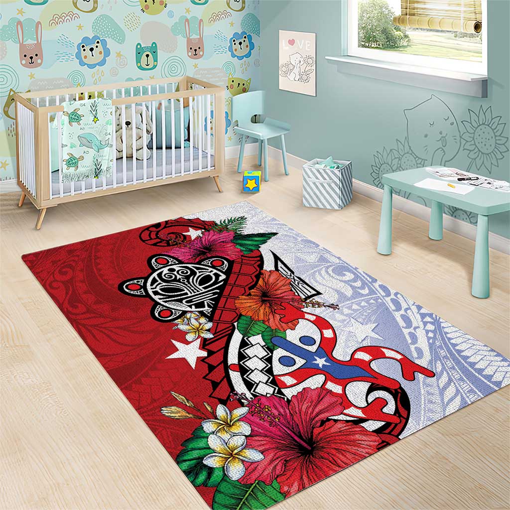 Puerto Rico Boricua Area Rug Taino - Polynesia Tribal Mix - Wonder Print Shop