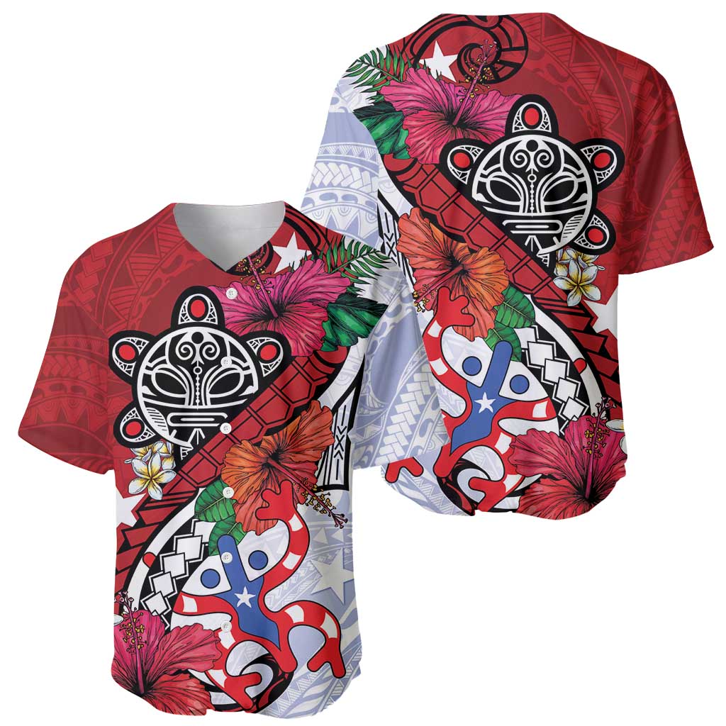 Puerto Rico Boricua Baseball Jersey Taino - Polynesia Tribal Mix - Wonder Print Shop