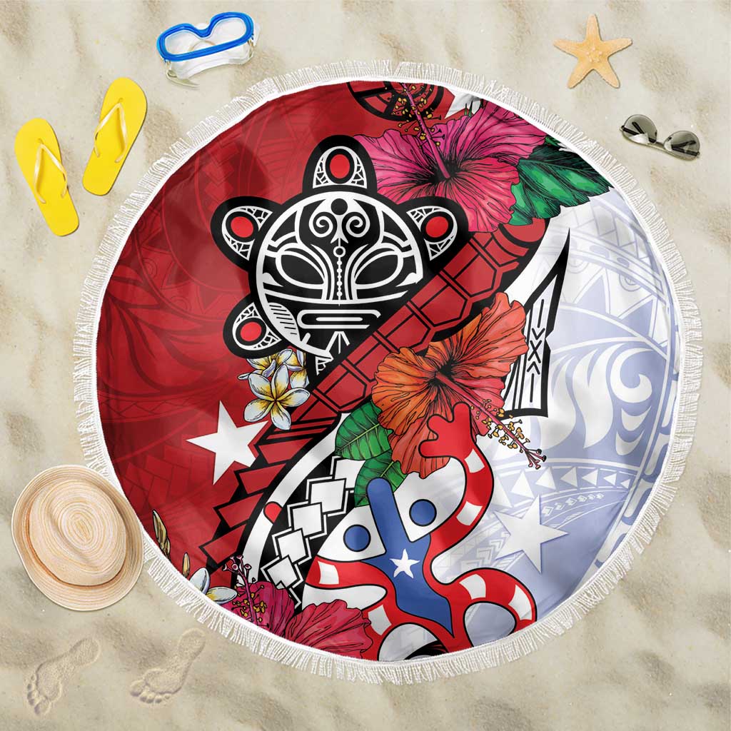 Puerto Rico Boricua Beach Blanket Taino - Polynesia Tribal Mix - Wonder Print Shop
