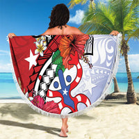 Puerto Rico Boricua Beach Blanket Taino - Polynesia Tribal Mix - Wonder Print Shop