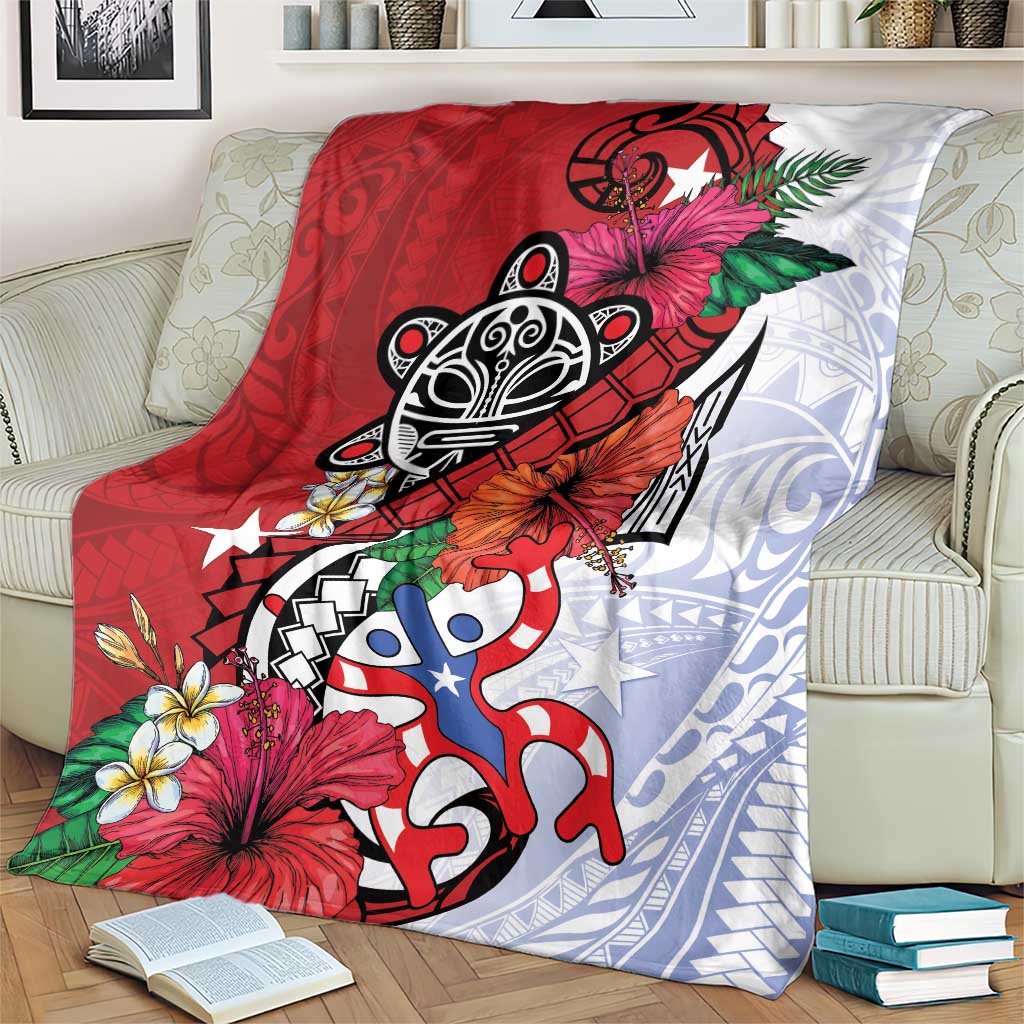 Puerto Rico Boricua Blanket Taino - Polynesia Tribal Mix - Wonder Print Shop