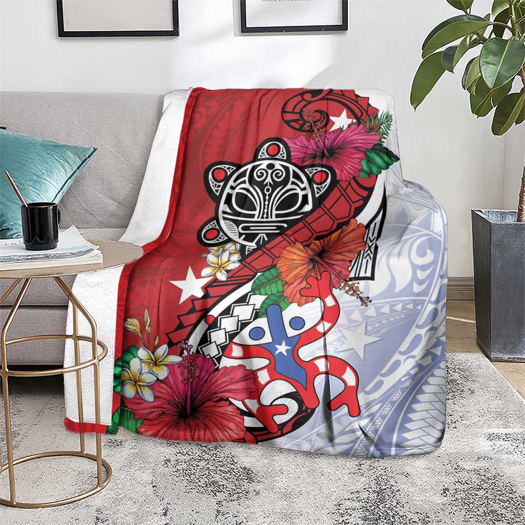 Puerto Rico Boricua Blanket Taino - Polynesia Tribal Mix - Wonder Print Shop