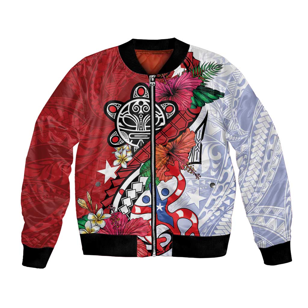 Puerto Rico Boricua Bomber Jacket Taino - Polynesia Tribal Mix - Wonder Print Shop