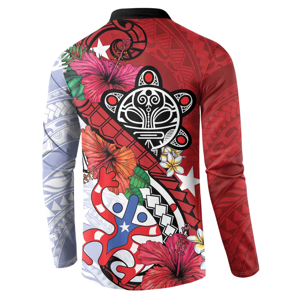 Puerto Rico Boricua Button Sweatshirt Taino - Polynesia Tribal Mix - Wonder Print Shop