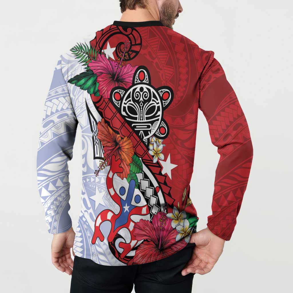 Puerto Rico Boricua Button Sweatshirt Taino - Polynesia Tribal Mix - Wonder Print Shop