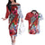 Puerto Rico Boricua Couples Matching Off The Shoulder Long Sleeve Dress and Hawaiian Shirt Taino - Polynesia Tribal Mix - Wonder Print Shop