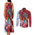 Puerto Rico Boricua Couples Matching Tank Maxi Dress and Long Sleeve Button Shirt Taino - Polynesia Tribal Mix - Wonder Print Shop