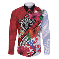 Puerto Rico Boricua Family Matching Long Sleeve Bodycon Dress and Hawaiian Shirt Taino - Polynesia Tribal Mix - Wonder Print Shop