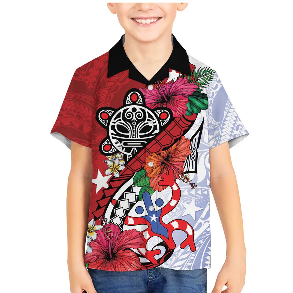 Puerto Rico Boricua Family Matching Mermaid Dress and Hawaiian Shirt Taino - Polynesia Tribal Mix - Wonder Print Shop