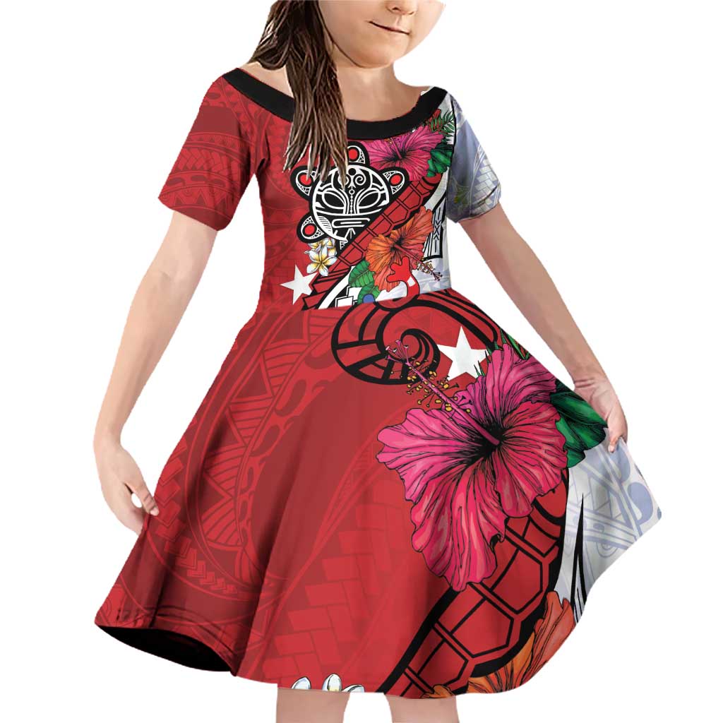 Puerto Rico Boricua Family Matching Off Shoulder Short Dress and Hawaiian Shirt Taino - Polynesia Tribal Mix - Wonder Print Shop