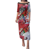 Puerto Rico Boricua Family Matching Puletasi and Hawaiian Shirt Taino - Polynesia Tribal Mix - Wonder Print Shop