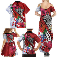 Puerto Rico Boricua Family Matching Summer Maxi Dress and Hawaiian Shirt Taino - Polynesia Tribal Mix - Wonder Print Shop