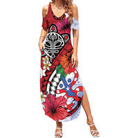 Puerto Rico Boricua Family Matching Summer Maxi Dress and Hawaiian Shirt Taino - Polynesia Tribal Mix - Wonder Print Shop