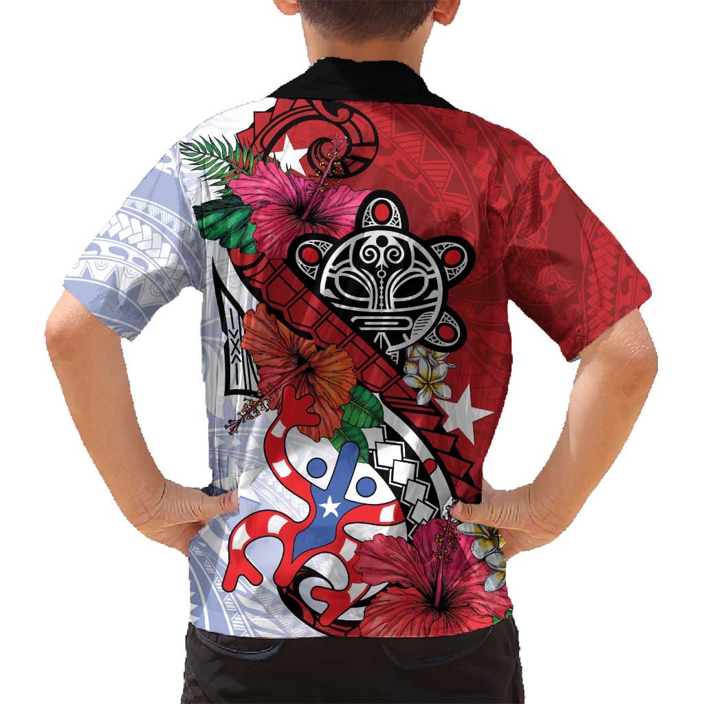 Puerto Rico Boricua Family Matching Tank Maxi Dress and Hawaiian Shirt Taino - Polynesia Tribal Mix - Wonder Print Shop