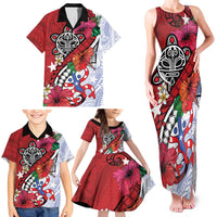 Puerto Rico Boricua Family Matching Tank Maxi Dress and Hawaiian Shirt Taino - Polynesia Tribal Mix - Wonder Print Shop