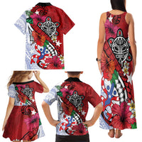 Puerto Rico Boricua Family Matching Tank Maxi Dress and Hawaiian Shirt Taino - Polynesia Tribal Mix - Wonder Print Shop