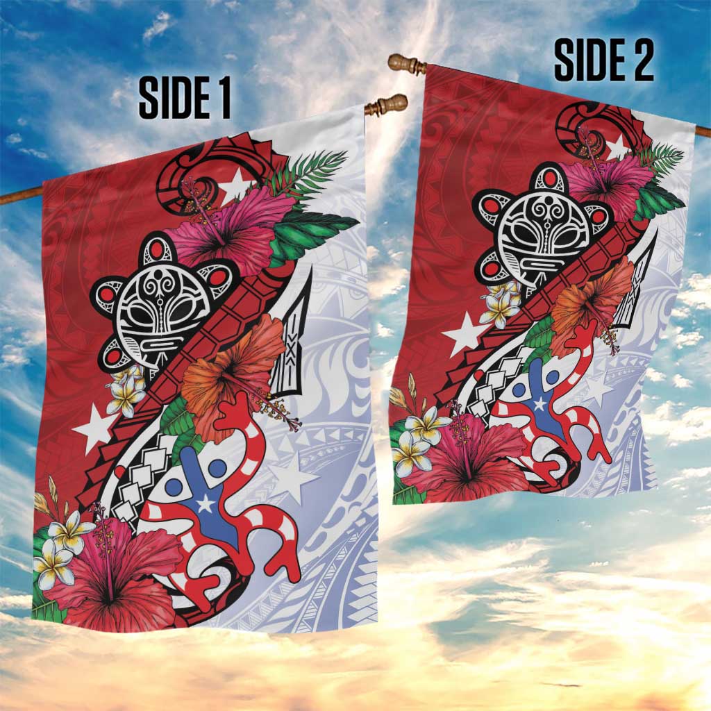 Puerto Rico Boricua Garden Flag Taino - Polynesia Tribal Mix - Wonder Print Shop