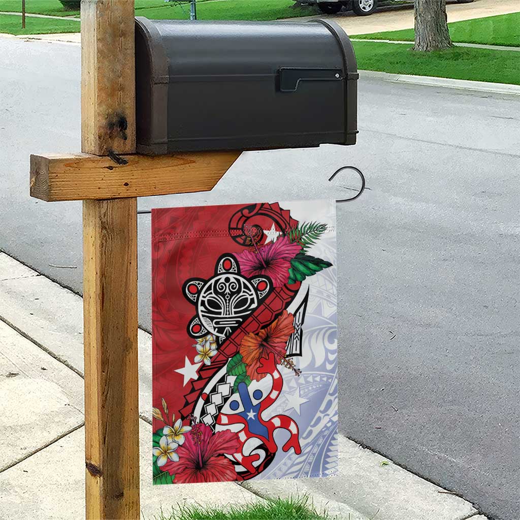 Puerto Rico Boricua Garden Flag Taino - Polynesia Tribal Mix - Wonder Print Shop