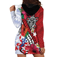 Puerto Rico Boricua Hoodie Dress Taino - Polynesia Tribal Mix - Wonder Print Shop