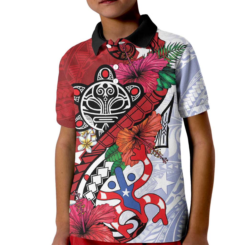 Puerto Rico Boricua Kid Polo Shirt Taino - Polynesia Tribal Mix - Wonder Print Shop