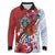 Puerto Rico Boricua Long Sleeve Polo Shirt Taino - Polynesia Tribal Mix - Wonder Print Shop
