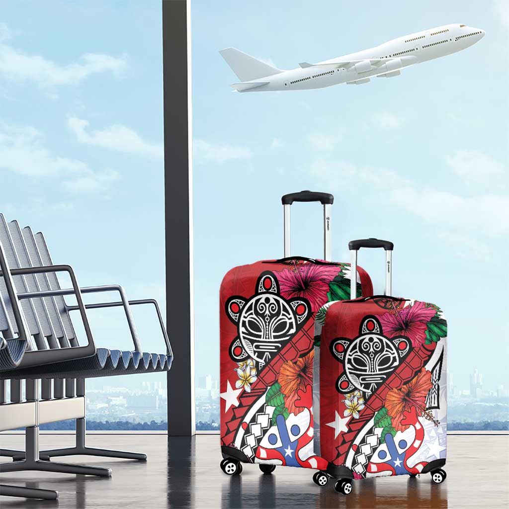 Puerto Rico Boricua Luggage Cover Taino - Polynesia Tribal Mix - Wonder Print Shop