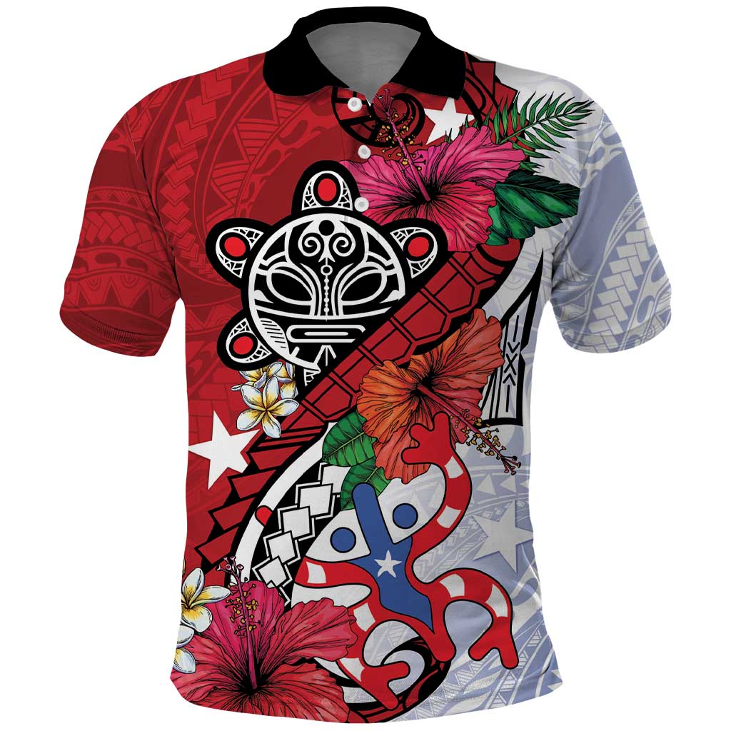 Puerto Rico Boricua Polo Shirt Taino - Polynesia Tribal Mix - Wonder Print Shop
