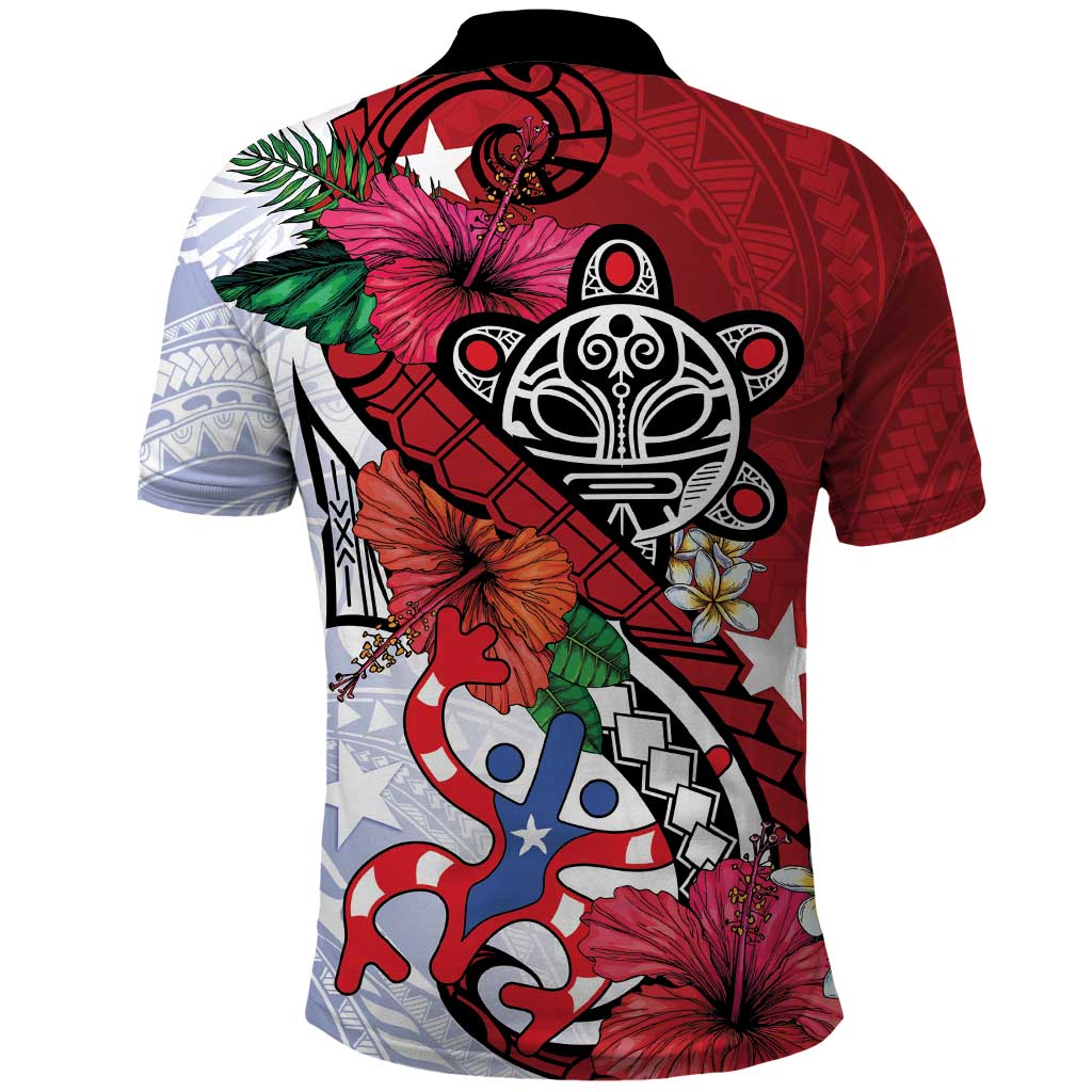 Puerto Rico Boricua Polo Shirt Taino - Polynesia Tribal Mix - Wonder Print Shop