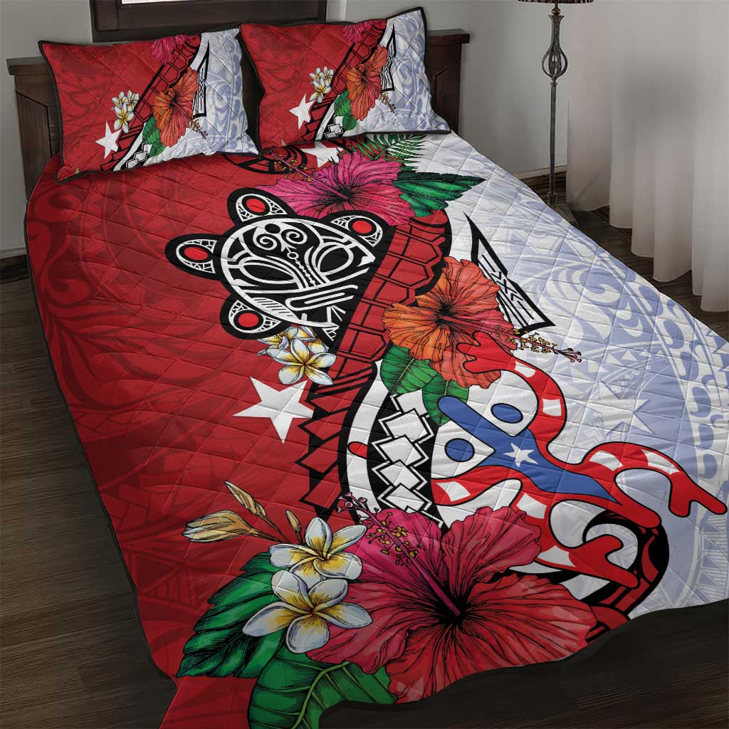 Puerto Rico Boricua Quilt Bed Set Taino - Polynesia Tribal Mix - Wonder Print Shop