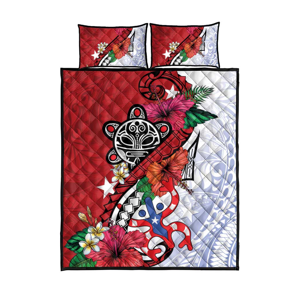 Puerto Rico Boricua Quilt Bed Set Taino - Polynesia Tribal Mix - Wonder Print Shop