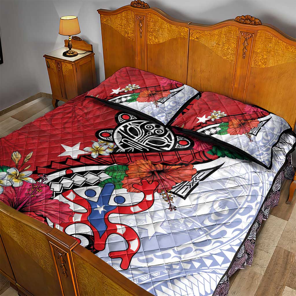 Puerto Rico Boricua Quilt Bed Set Taino - Polynesia Tribal Mix - Wonder Print Shop