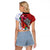 Puerto Rico Boricua Raglan Cropped T Shirt Taino - Polynesia Tribal Mix - Wonder Print Shop