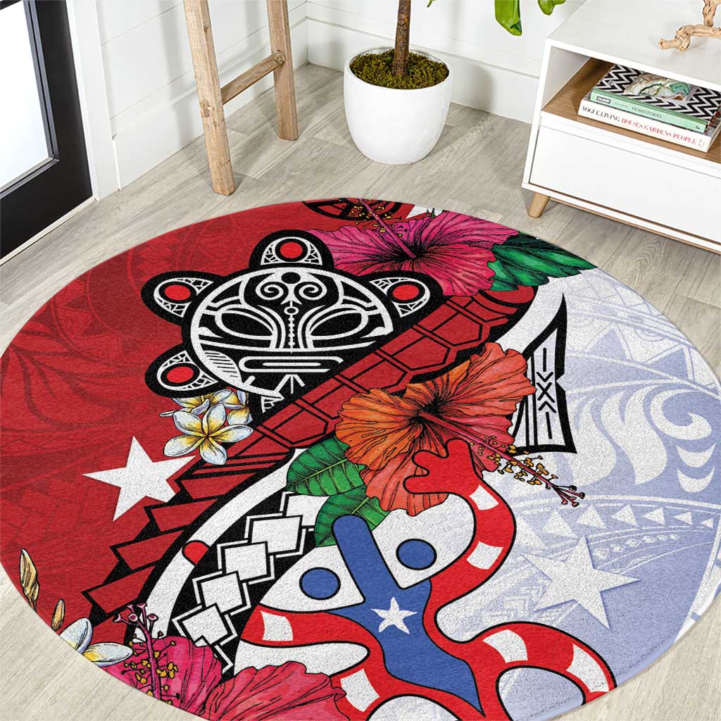 Puerto Rico Boricua Round Carpet Taino - Polynesia Tribal Mix - Wonder Print Shop
