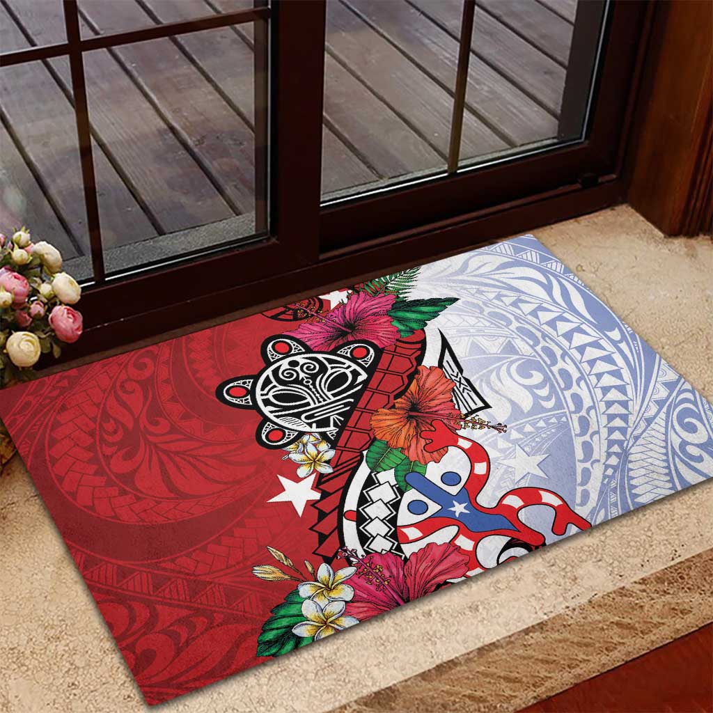 Puerto Rico Boricua Rubber Doormat Taino - Polynesia Tribal Mix - Wonder Print Shop